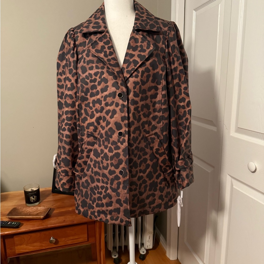 Jane Post Leopard Print Women's Rain Jacket